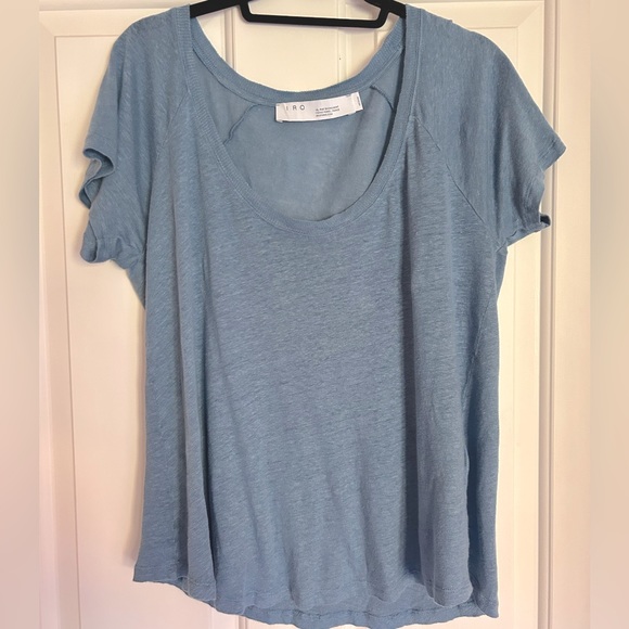 IRO linen scoop neck short sleeve t-shirt, M - Picture 5 of 6